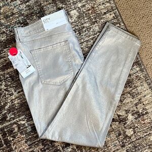 NWT Liz Claiborne Metallic Skinny Jeans